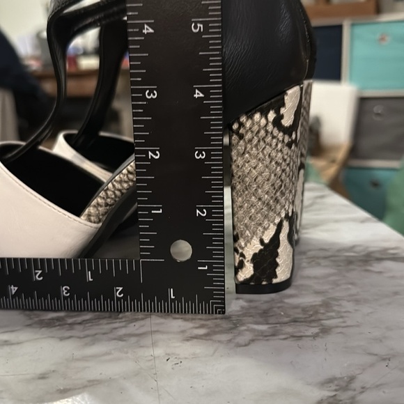 NY&C Black and White Colorblock Heels with Ankle Straps - Picture 10 of 10